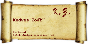 Kedves Zoé névjegykártya